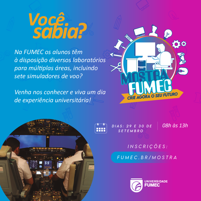 fumec's tweet photo. A Mostra FUMEC está chegando! Quer conhecer mais sobre seu futuro curso, estrutura da Universidade e modalidades de ensino? Não perca tempo e faça sua inscrição! Acesse: https://t.co/jem1IRzNQR https://t.co/22wBTCwFwI