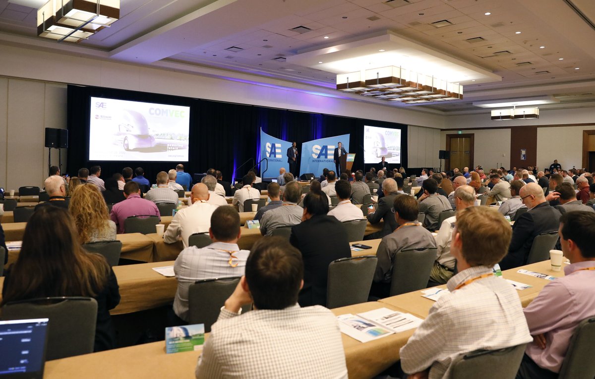 SAEIntl's tweet photo. “#Electrification is truly the future of defense vehicles,” said Dana Pittard VP of Defense Programs at @AllisonTrans during the opening keynote of #COMVEC22. Check out this recap of his captivating keynote session at #COMVEC. https://t.co/mvZDFTyOsZ https://t.co/pTEAsFT1sF