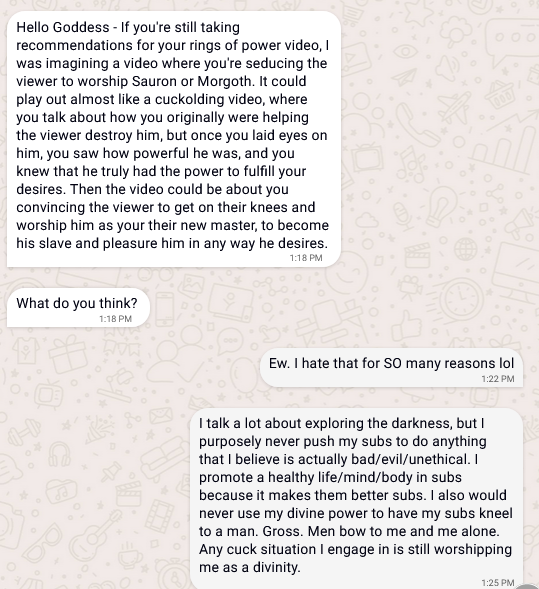 If you were wondering my thoughts about men in a cuckolding fantasy or about "evil," here you go.   I