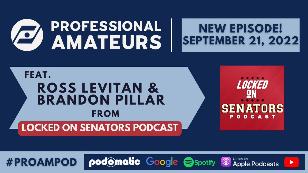 BandWagonHKYPod's tweet photo. #ProAmPod Sept 21, 2022 - Ep. 28

"ProAmPod X LOSP w/ @SensCentral" 🏒

Watch on @YouTube!
📺https://t.co/ap2TsrYRtK

All Other Channels!
🔗https://t.co/C4eFusS4ZK
🎙️@rbhyndman @mitchT43 @JF4227 ft. @RossLevitan @brandonpiller1 

#NHL #OTT #Sens #Stutzle #GoalieFriendlyShow https://t.co/Sj9llwDXBx