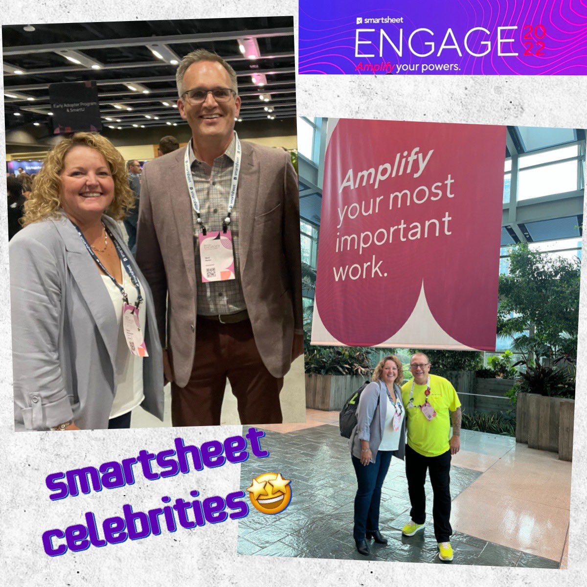 Big day! Met CEO Mark Mader &amp; Cicero at #SmartsheetEngage and had a great pro-desk session working on Control Center with Ann!  Ready for Day 2! #ContinuousImprovement #knowledgemanagement <a href="/StewartInc/">Stewart</a>