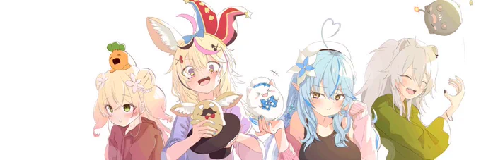 #ねぽらぼ with リスナーさんTwitterのヘッダーサイズとなっていますので、常識の範囲内でご自由にお使いください(過度な加工/商用利用)#ねねアルバム#絵まる #LamyArt #ししらーと 
