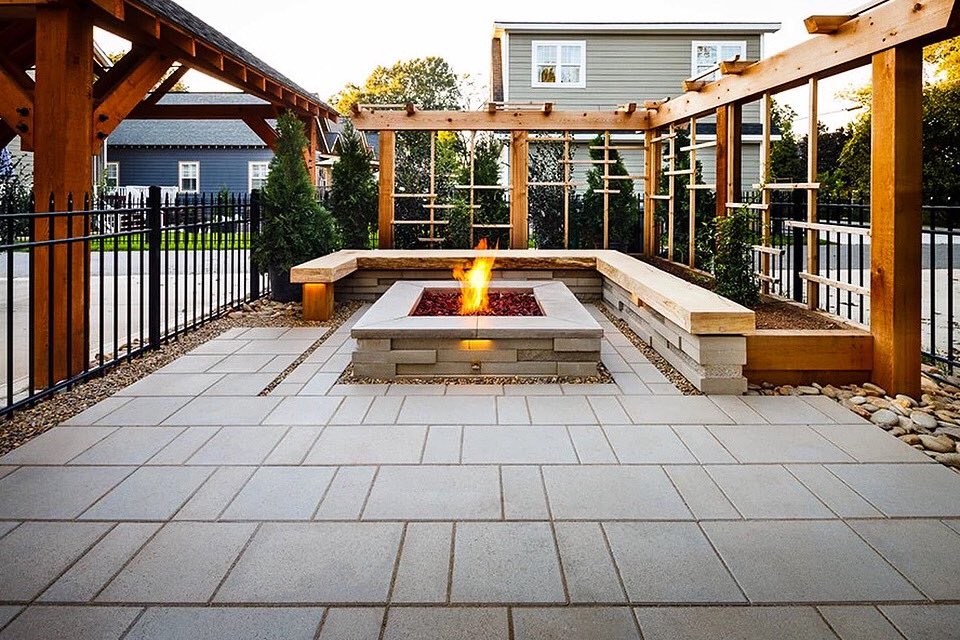 HOT ON THE BLOCK thanks to Blu 60 Smooth from @techobloc. 🎨 This contemporary patio stone is a #bestselling option for contemporary backyards. Blu Smooth patio stones are available in a multi-piece system for pool decks, walkways & backyards. DM for pricing! @Techotyeger