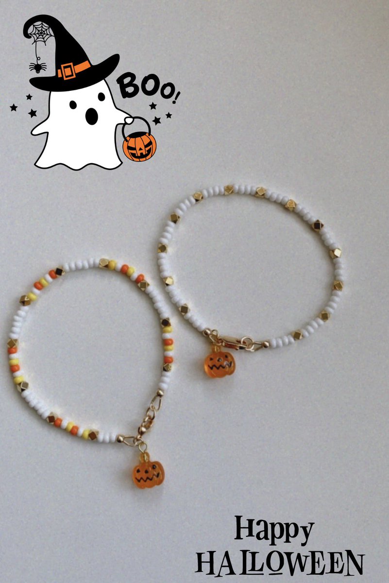 halloween bracelets have started appearing 👻🎃 dm to order for you or your squishy babes! $16 plus $3 shipping ✨