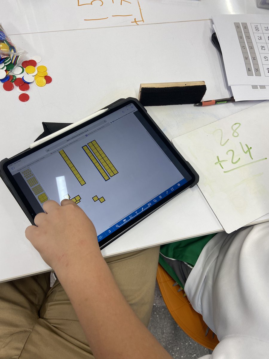 Mr_ODonovan's tweet photo. Students @versoschool used #numberpieces by @MLCmath to secure their understanding of place value and addition #edtech #learning #grade3math https://t.co/YDWiveaHpT