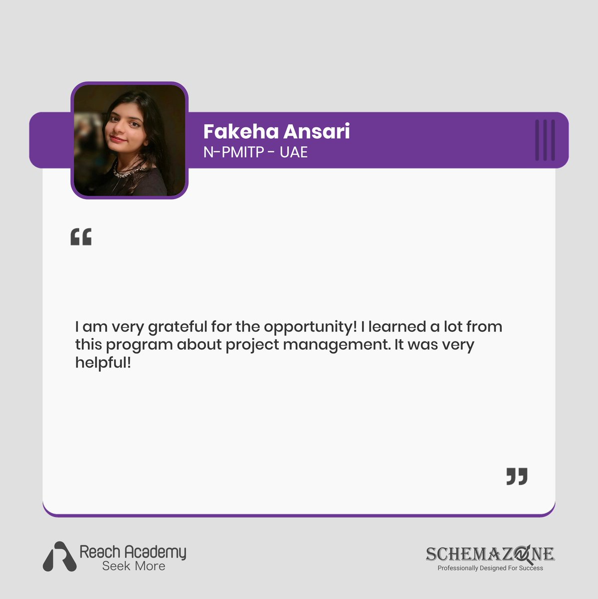 ReachAcademy5's tweet photo. Thank you for the positive testimonial. We hope our paths will cross again in the near future.
#SchemaZone #ReachAcademy #Consulting #Business #TrainingProgram #StrategicPlanning #MiddleEast #IndustryTraining #Career #NorthAmerica #Toronto #Development #PersonalDevelopment https://t.co/bIc6c7Wi42
