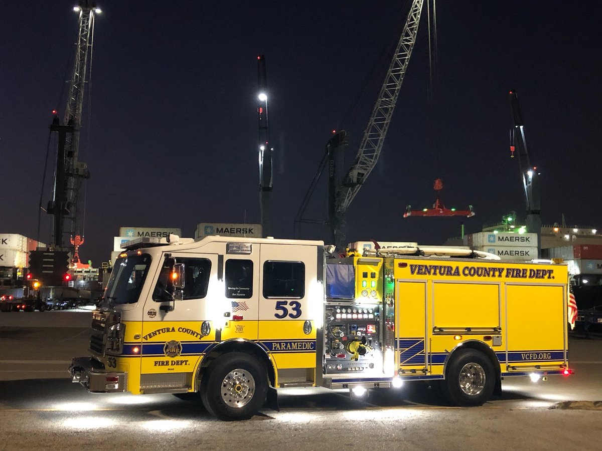 VCFD's tweet photo. Our new Engine 53 is now serving the community in Port Hueneme, one of three new engines that recently went into service. https://t.co/iAqJwQ9bb8