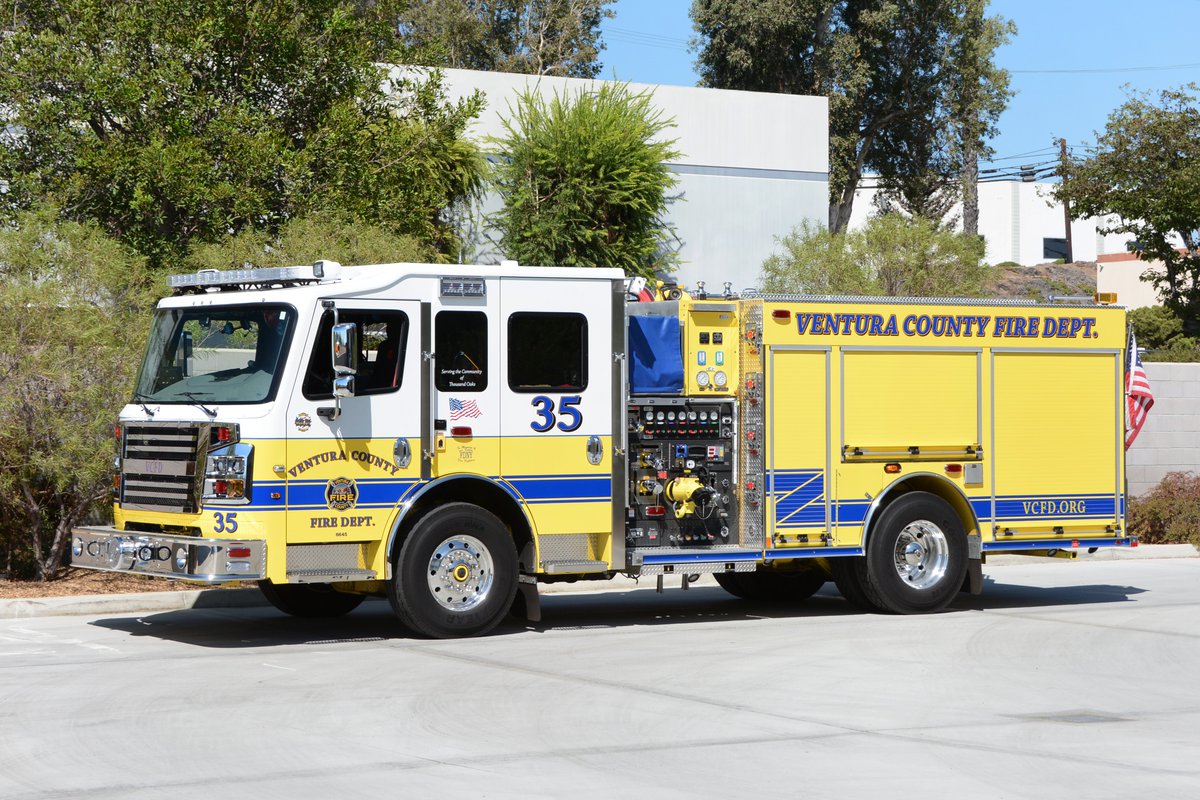 VCFD's tweet photo. Take a look at the new Engine 35 now in service in Newbury Park. It's one of three new engines that recently started serving our community. https://t.co/VzPcsKqZzu