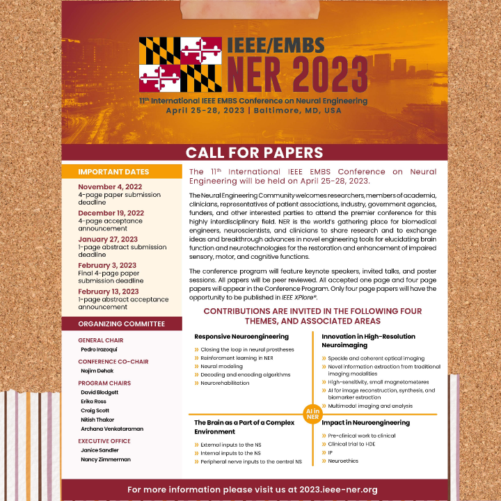 IEEEembs's tweet photo. 🔊Call for Papers  11th International IEEE EMBS Conference on Neural Engineering
April 25 - April 28, 2023, Baltimore, MD, USA  https://t.co/qy89Hnj4VI

#Neuroengineering
#Neuroimaging
#Neurorehabilitation
#Imaging
#AI
#EMB
IEEE https://t.co/xtb1cqskCS