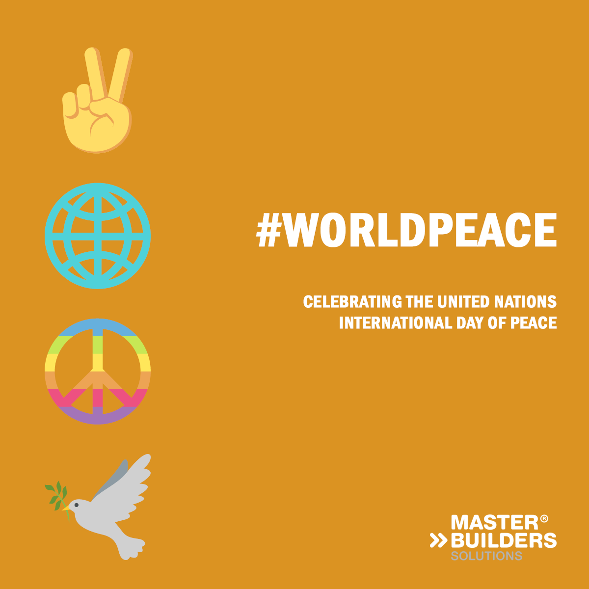 MBS_global's tweet photo. On this International Day of Peace, we join the UN in urging everyone to "End racism. Build peace". We encourage all to join this year's theme and help eradicate racial prejudice worldwide. 

__
#internationaldays #unitednations #teamwork #masterbuilderssolutions  #worldpeace https://t.co/L64CQwVCXt