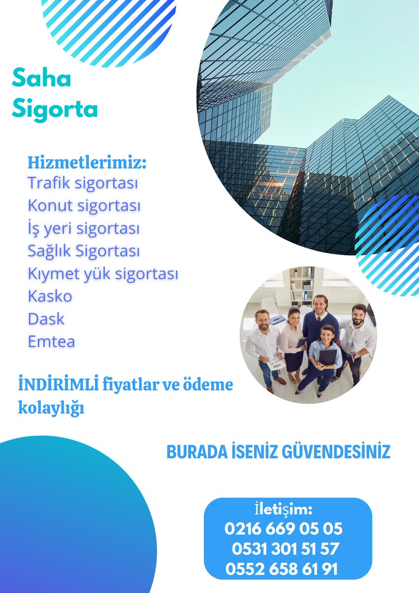 sahasigorta's tweet photo. İndirimli fiyatlar, ödeme kolaylığı ve tüm merak ettikleriniz için iletişime geçmeniz yeterli
#sahasigorta #trafiksigortası #konutsigortası #sağlıksigortası #yüksigortası #Kasko #dask #emtea https://t.co/Ti6D2iNpNQ
