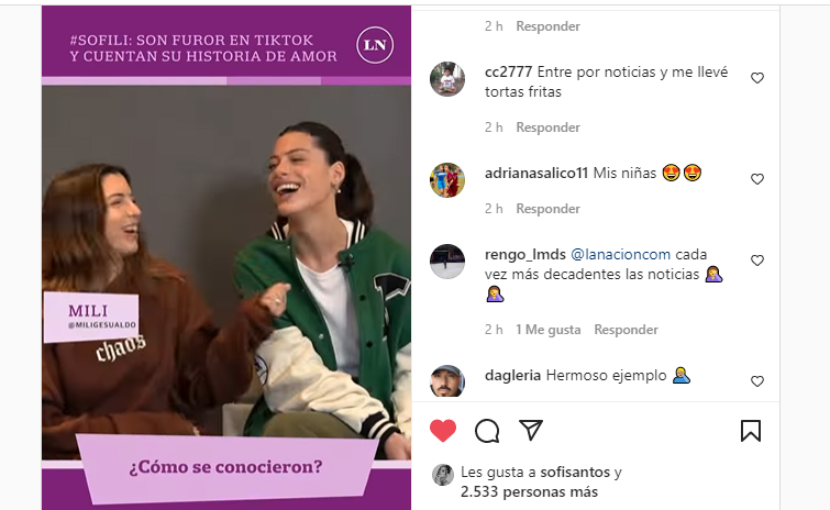 MiliColombia's tweet photo. Gente, el hate TAN IMPRESIONANTE que hay en los comentarios del post de Instagram de Mili y Sofi de @LANACION no es normal. 

Lo que falta como sociedad...WOW https://t.co/RExXg0WLlR