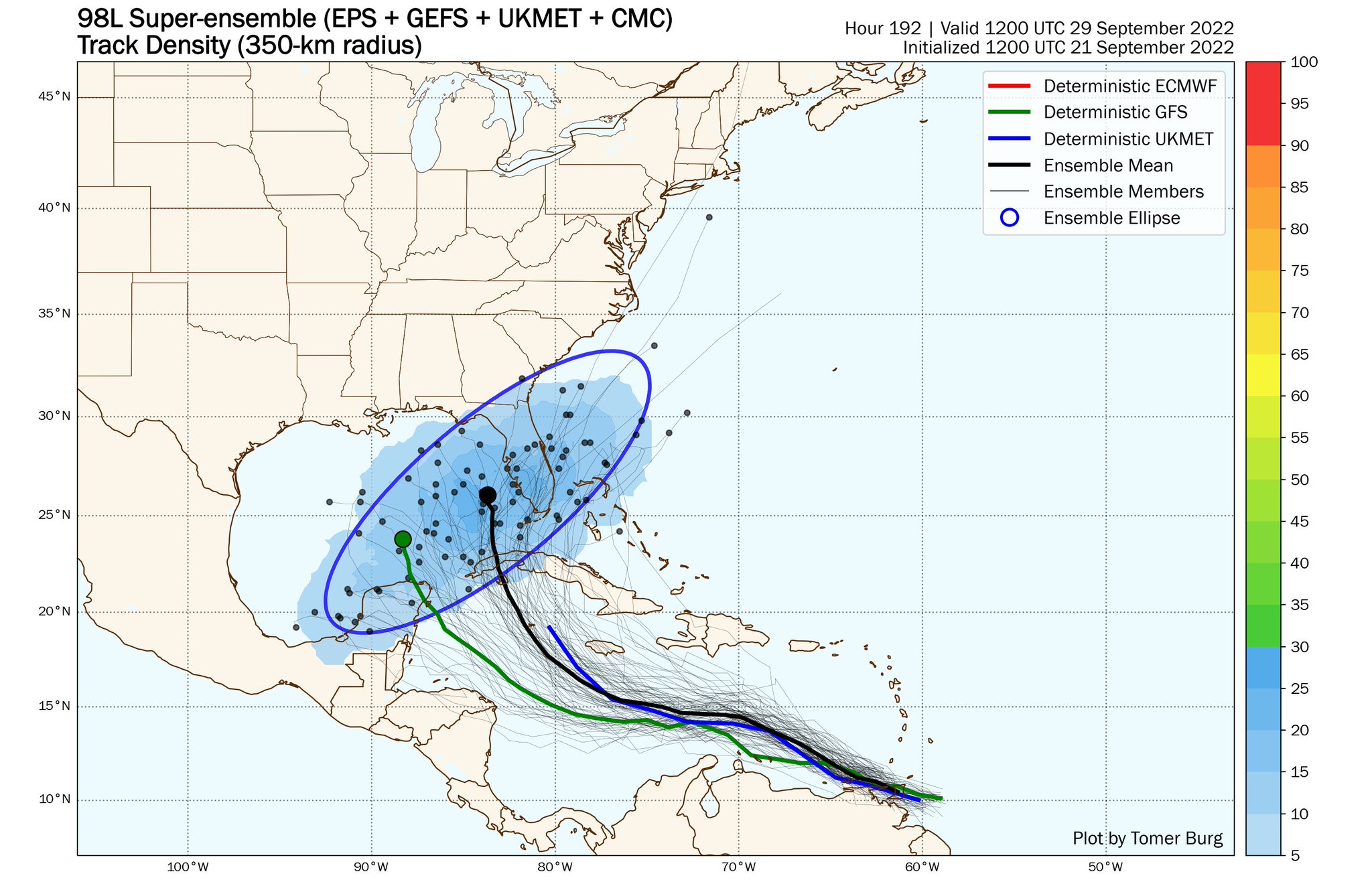Tomer Burg on Twitter "[Weds, 9/21 Evening] Update on invest 98L Forecast track and intensity