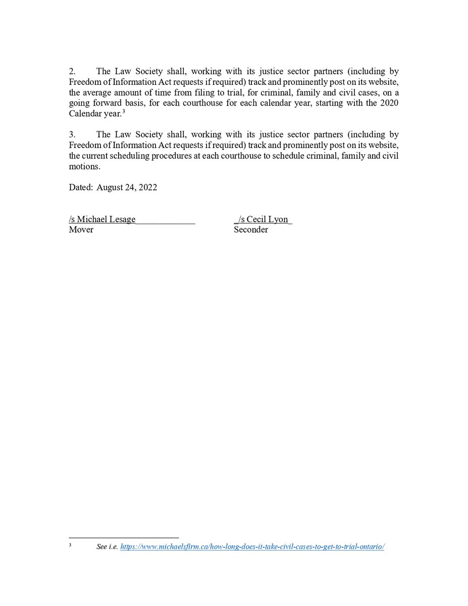 Hey #lawtwitter, who is sick of the <a href="/SCJOntario_en/">Superior Court of Justice (ON)</a>'s pointless rejection of documents? If yes, email the <a href="/LawSocietyLSO/">Law Society of Ontario</a> and your Benchers, and tell them to support the below motion next week.