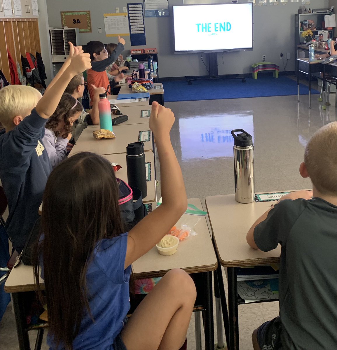 After watching a Mindfulness video, 3A gave a big “thumbs up” when asked if they agreed with Mojo and the ways he used growth mindset to work through challenges 💙💛👍🏻 <a href="/ClassDojo/">ClassDojo</a> #SEL #thepowerofyet
