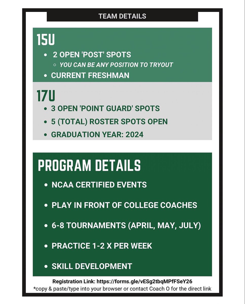 2023 Tryout Info! All players must be registered before participating!