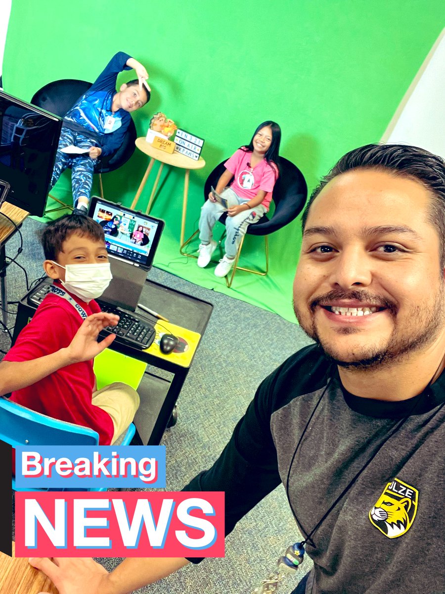 Rocking and rolling with our amazing News Crew!!! They are super amazing! Future TV STARS 🌟!!! #5thGraders #ElementaryNews #KPAWSNews #TheSchulzeExperience