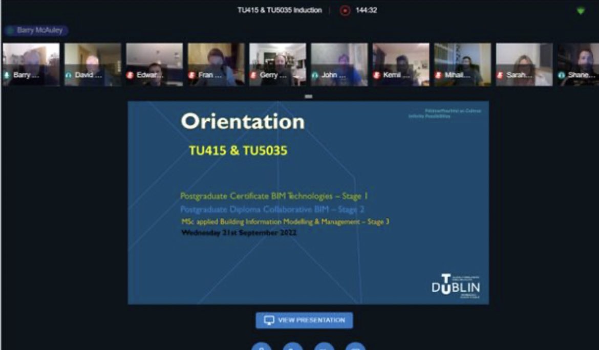 bmac198's tweet photo. 42 new students joined @BIMTUDublin MSc in aBIMM for orientation. 19 more from the Pg Cert in #Digitalconstruction /Engineering #Analytics will join for their #BIM elective. With 60+ students #upskilling shows the impact these #technologies &amp; #processes are having on the 🇮🇪 #AEC https://t.co/XElHMRIDde