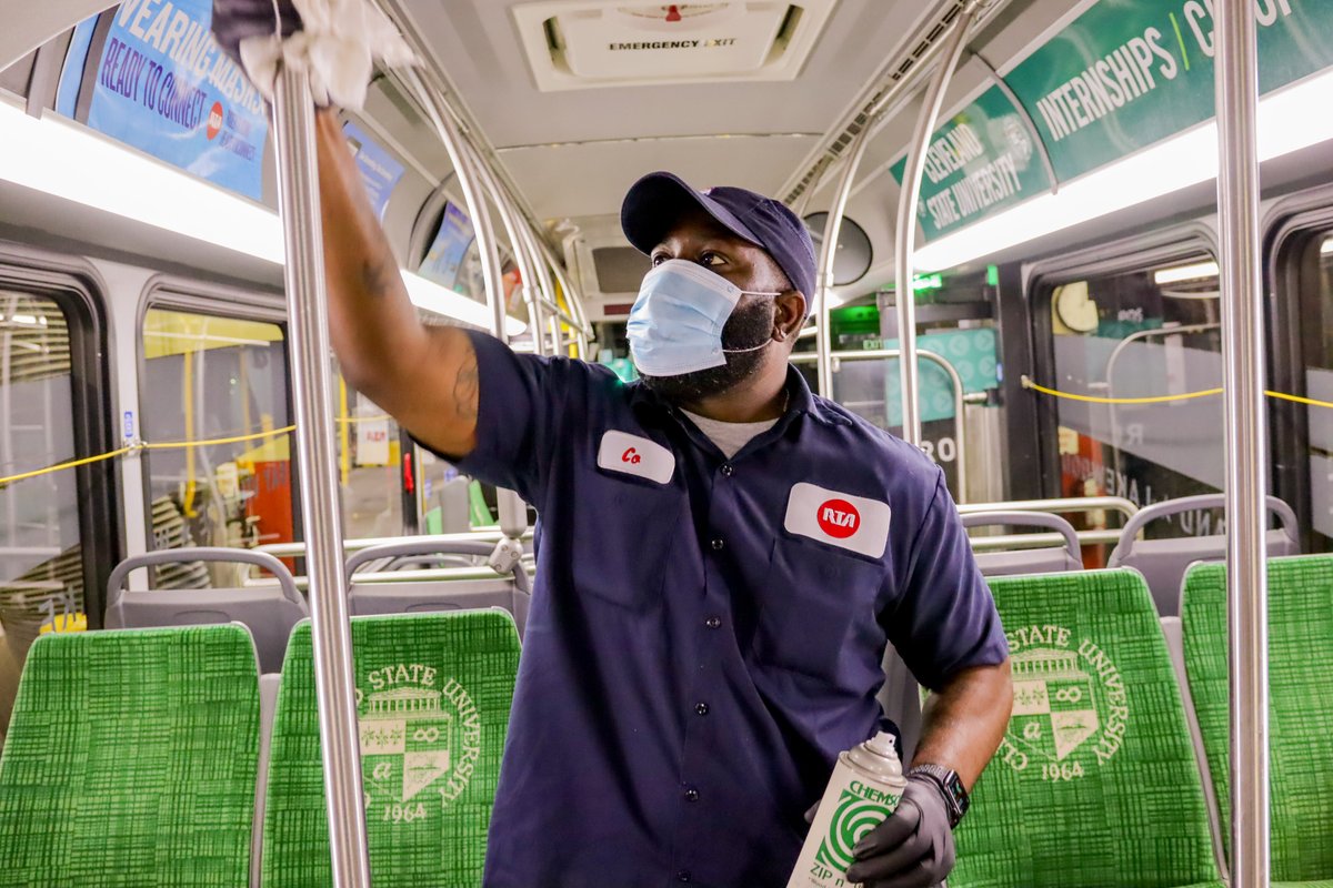 GCRTA's tweet photo. RTA Cleans!
We have always had routine vehicle cleanings, however, we have boosted our cleaning practices to enhance rider satisfaction on the way to your next destination.
Ride with GCRTA today!
Read more: https://t.co/SHPAc9T3UL
#RTACLEANS #GCRTA #CLETRANSIT https://t.co/AloBZlfKaw