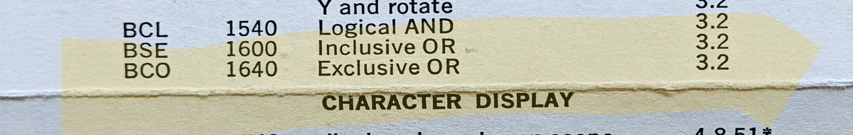tastytronic's tweet photo. This just in, the LINC already has XOR! 🤯 It's just that the quick reference booklet describes it in an unusual way. The instruction list is clearer, but less precise. Anyway, eat it, 8-mode, our checksum doesn't need you! #umdpdp12 #pdp12 #pdp #retrocomputing https://t.co/vDI9ym7dUP