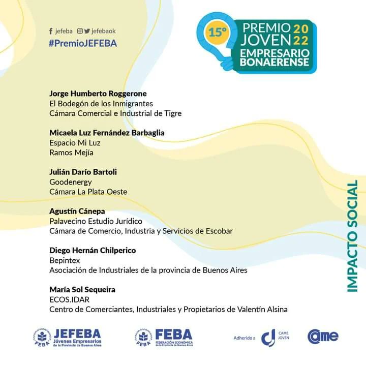 JEFEBAOk's tweet photo. #PremioJEFEBA 2022 - 15º Edición
Se definieron los finalistas para la 𝐂𝐚𝐭𝐞𝐠𝐨𝐫𝐢́𝐚 𝐈𝐦𝐩𝐚𝐜𝐭𝐨 𝐒𝐨𝐜𝐢𝐚𝐥
👉¿Querés conocerlos? 
¡Vamos a saber quién es el 29 de Septiembre en la Gala de Premiación!
⚡ 𝗦𝗲́ 𝗽𝗮𝗿𝘁𝗲 𝘃𝗼𝘀 𝘁𝗮𝗺𝗯𝗶𝗲́𝗻 https://t.co/HfJ0GFO0N3