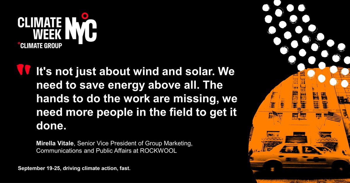 ClimateGroup's tweet photo. Mirella Vitale, Senior Vice President of Group Marketing, Communications and Public Affairs @ROCKWOOLGroup  calls for more hands on deck to drive the energy efficiency shift. https://t.co/HJyFleXhyb