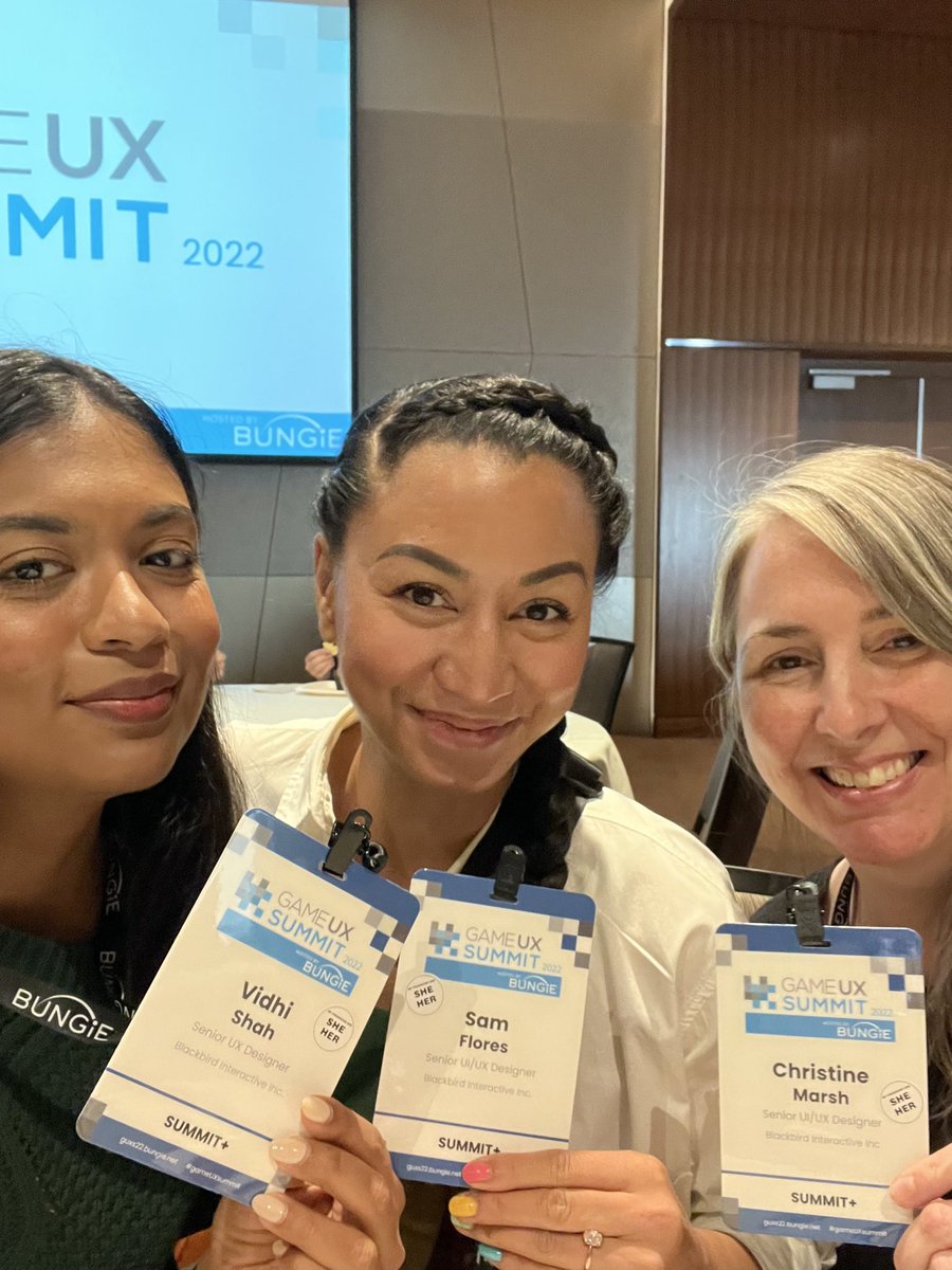 16Bit_Samus's tweet photo. We're here... Yayyy!! Game UX Summit 2022! 🥰👭 @InsideBBI @GameUX_Summit @vidhiss #gameux #gamedev #uxui https://t.co/dHwcdwrPkM