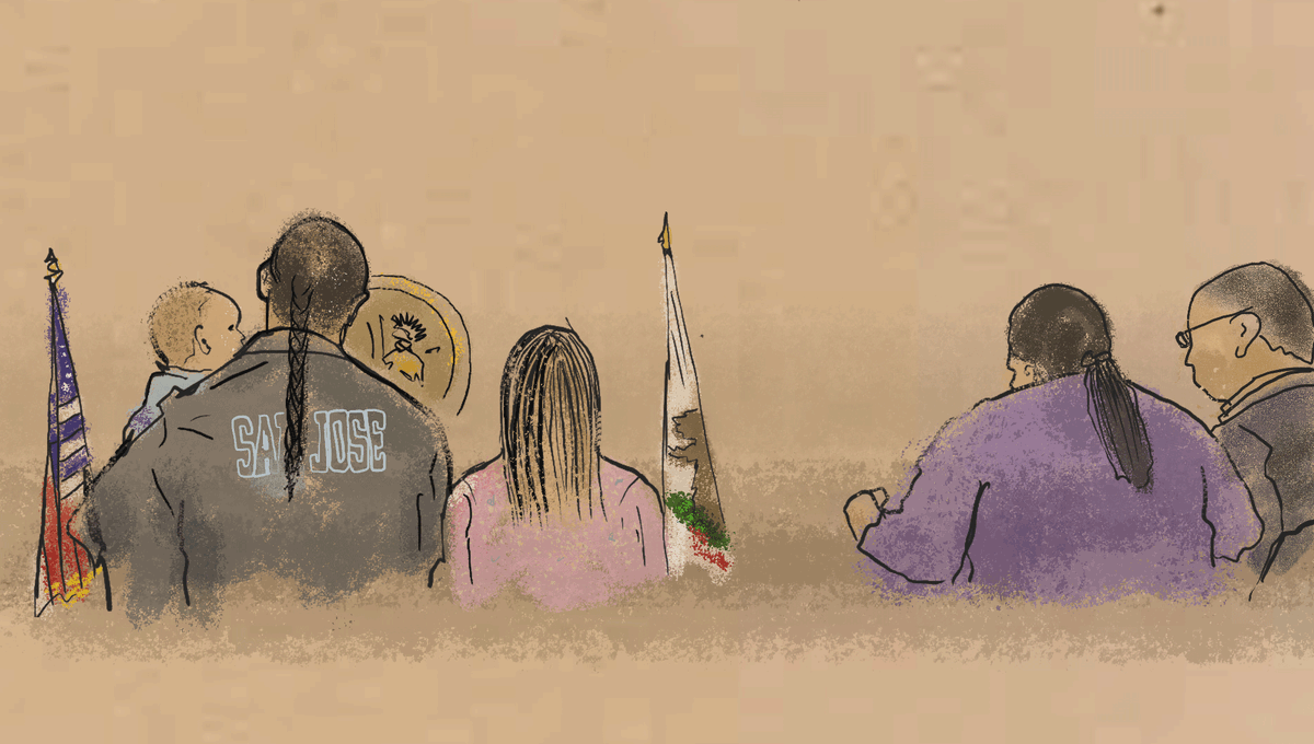 CourtWatchSCC's tweet photo. This is who is being evicted in San Jose: a young family without legal representation up against a landlord with a lawyer in her ear.

The judge encourages both parties to reach an agreement with a mediator who in her words is, “playing ball” but this isn’t a fair game. 1/3 https://t.co/WGfDELTWdX