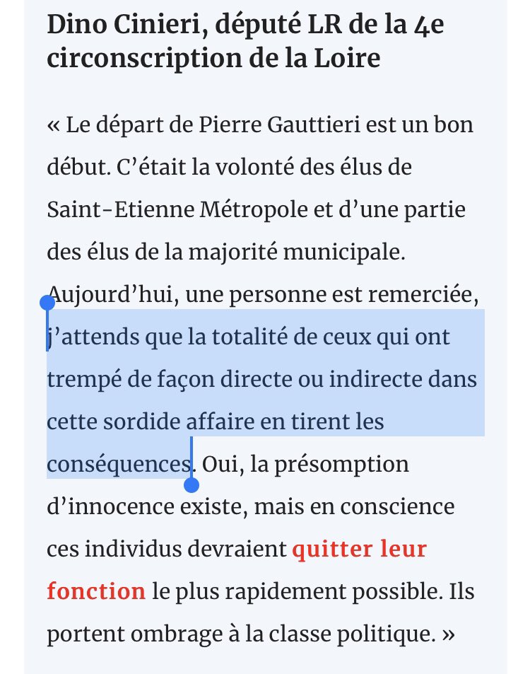 AnttonRouget's tweet photo. 24h après le limogeage du directeur de cabinet du maire de Saint-Étienne, quelques exemples de réactions d’élus de la droite et du centre (le camp du maire, donc) recueillies par @F3Rhone_Alpes et @Leprogresloire.
Pour résumer: Gaël Perdriau n’est vraiment pas sorti d’affaire…😬 https://t.co/ANz4Q3i5xq