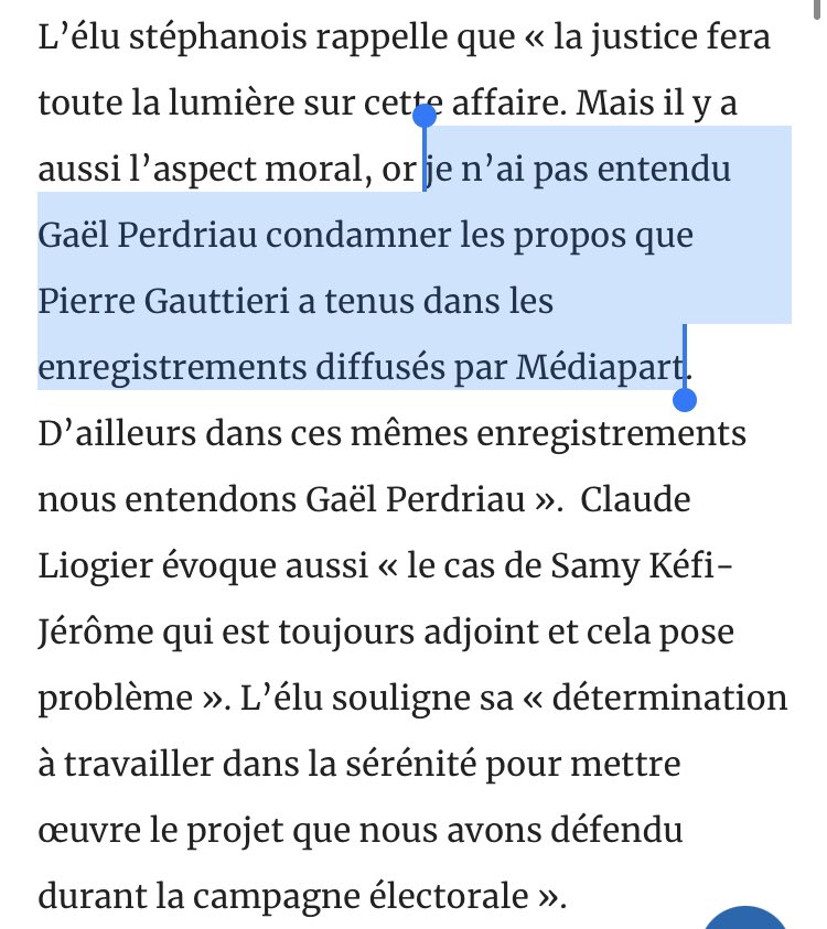 AnttonRouget's tweet photo. 24h après le limogeage du directeur de cabinet du maire de Saint-Étienne, quelques exemples de réactions d’élus de la droite et du centre (le camp du maire, donc) recueillies par @F3Rhone_Alpes et @Leprogresloire.
Pour résumer: Gaël Perdriau n’est vraiment pas sorti d’affaire…😬 https://t.co/ANz4Q3i5xq