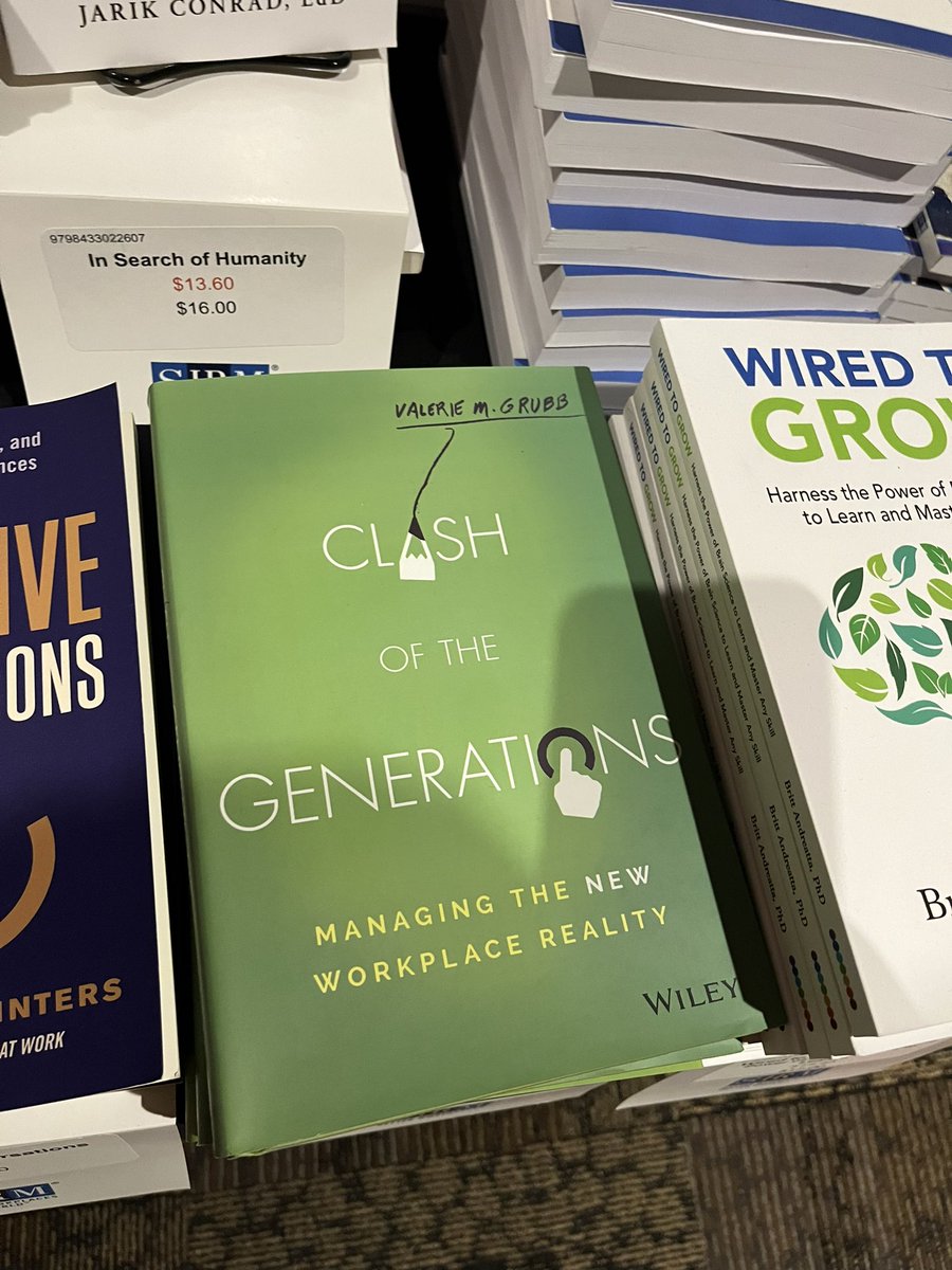 tomrdaniels419's tweet photo. Walked through the #SHRM bookstore at #OHSHRM22 and absolutely LOVE seeing books by people I admire! @ValGrubb @sarahnollwilson @JaredNarlock @sbrownehr @Gary_Cookson https://t.co/y8lcaNEnmj