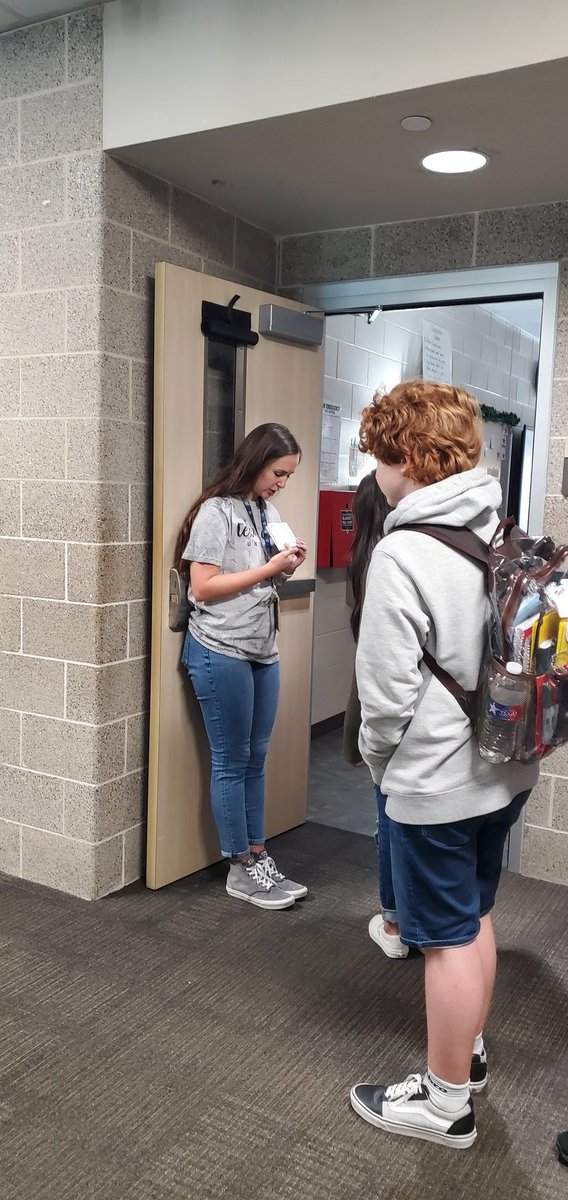 Warming up those 8th grade brains for some science at the door! Way to go Mrs. Nott! #wearesalyards