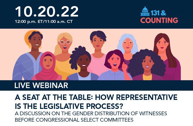 Good afternoon, we hope you can join 131 &amp; Counting next month for a robust virtual panel discussion on the frequency of women as witnesses before select congressional committees.  Please RSVP at hklaw.zoom.us/webinar/regist…