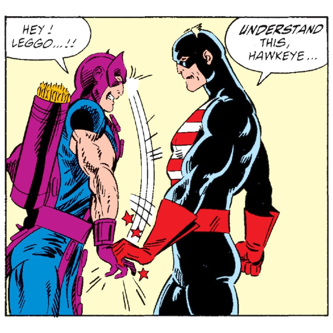 Classiccomicpa1's tweet photo. Understand this, Hawkeye...
#hawkeye #usagent #understandthis #avengers #comics https://t.co/hZczUbTIZj