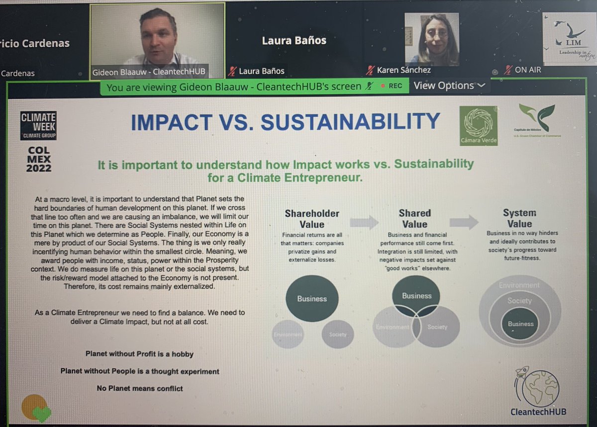 CamaraVerdeOrg's tweet photo. Lo que no hay que olvidar… gracias Gideon Blaauw, director de @cleantechhubcol y del programa de aceleramiento de startups climáticas @ClimateLaunch , por recordárnoslo! Inscríbete en #climateweekcolmex2022 en https://t.co/rmj5ijvYfs @ClimateGroup @MoraPaty @TECcampusMTY https://t.co/ZkIFkulmh0