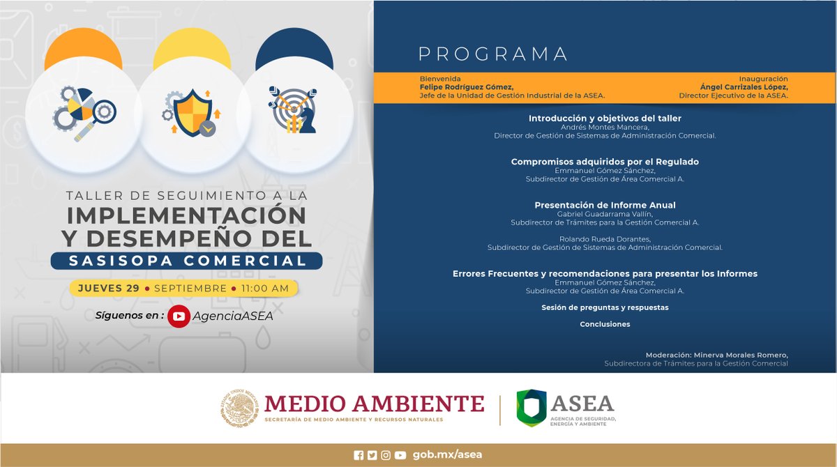 agencia_asea's tweet photo. #Regulado recuerda que como parte del cumplimiento de la implementación del #SASISOPAComercial debes ingresar el #InformeAnual.
Sobre este tema, realizaremos un taller el próximo 29 de septiembre. Solo necesitas conectarte al canal de #YouTubeASEA.
https://t.co/4cAq8X8HcX https://t.co/xVtNunS5aj