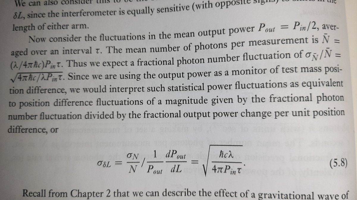 A long shot, but do any GW people have an explanation for Eqn 5.8 in Peter Saulson's excellent "Fundamentals of Gravitational Wave Detectors"?