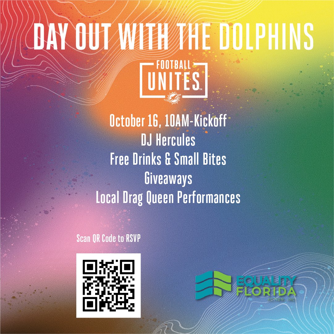 EqualityFL_EMB's tweet photo. Mark your calendars to join EMB member the @MiamiDolphins for a great afternoon. https://t.co/WDyX7lJbpJ