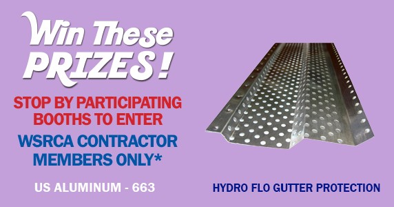 WSRCA's tweet image. westernroofingexpo.com
US Aluminum will be raffling a box of their (100&apos;) Hydro Flo gutter protection of contractor&apos;s choice (5&quot; or 6&quot;). Stop by booth #663 for your chance to win!