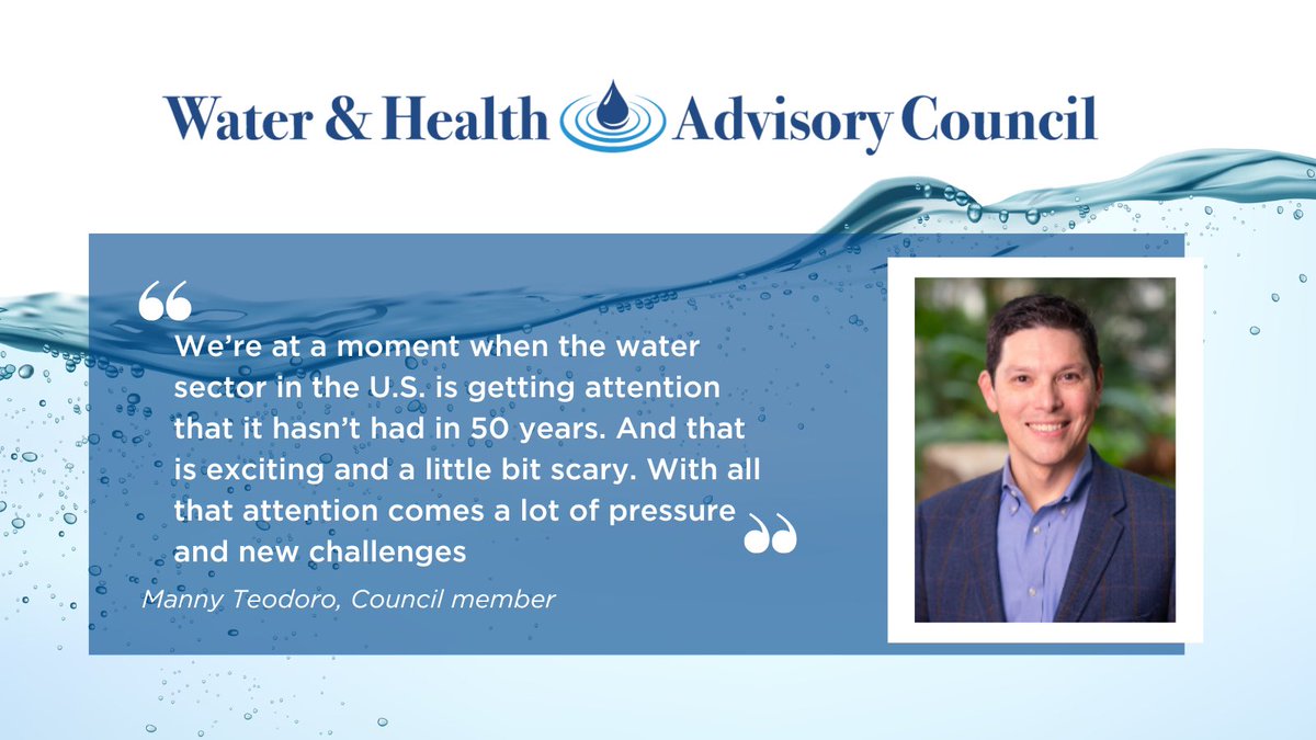 Water & Health Advisory Council (@wateradvisory) on Twitter photo Check out Council Member <a href="/MPTeodoro/">Manny Teodoro</a>’s <a href="/WWDMag/">Wastewater Digest</a> interview where he spoke to <a href="/BCrossen/">Bob Crossen</a> about why competing priorities can create challenges for small utilities and his perspective on utility capacity.
wateradvisory.org/media/water-wa… Check out Council Member <a href="/MPTeodoro/">Manny Teodoro</a>’s <a href="/WWDMag/">Wastewater Digest</a> interview where he spoke to <a href="/BCrossen/">Bob Crossen</a> about why competing priorities can create challenges for small utilities and his perspective on utility capacity.
wateradvisory.org/media/water-wa…