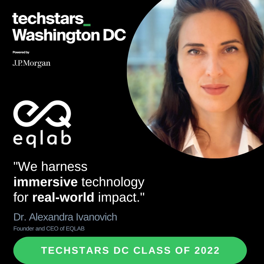 Meet the incredible founders that make up the #TechstarsDC Class of 2022. We are spotlighting one company per day for 12 weekdays and today is DAY 6! Meet EQLAB  founded by Alexandra Ivanovitch, PhD.

<a href="/Techstars/">Techstars</a> <a href="/jpmorgan/">J.P. Morgan</a>
