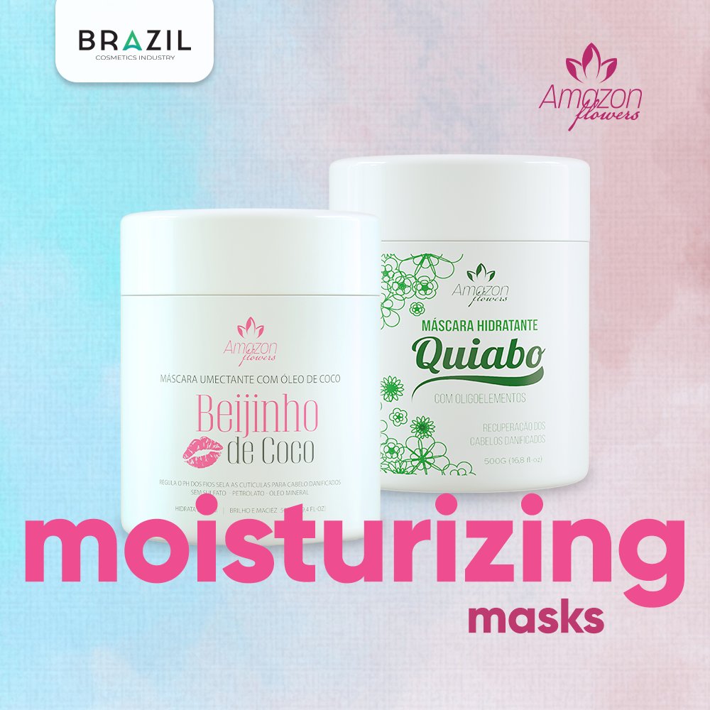 BrazilCGroup's tweet photo. No matter the weather, #hair hydration is serious business! For drier days, the recommendation is to use the strength of the #okramask, revitalize and condition the wires. In very hot times the way is to protect wetting and nutrition with the #BeijinhodeCoco mask. https://t.co/umePTcr5q5