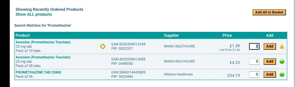 A nonsense this month with promethazine hydrochloride continues. Dear #GP please prescribe promethazine teoclate as we wont dispense at loss. #nhs #pharmacy #drugs #pharmacyhour