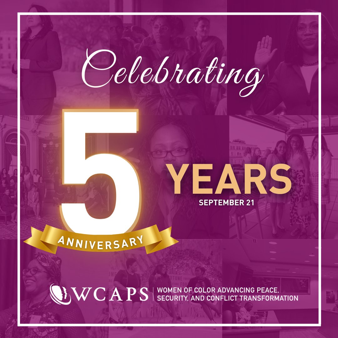 WCAPSnet's tweet photo. Today, WCAPS was founded 5 years ago and has since redefined diversity in national security! 🎉

Cheers to 5 years of WCAPS! An organization that is dedicated and committed to elevating women of color in the fields on international peace, security and conflict transformation! https://t.co/QVMgIS52fx