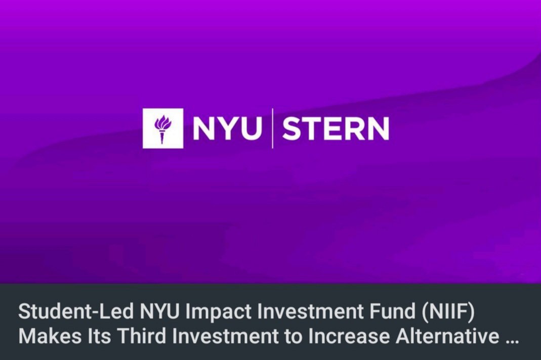The NYU Impact Investment Fund (NIIF),invests in <a href="/KIGTInc/">KIGT</a>. In a collaboration between <a href="/NYUWagner/">NYU Wagner</a>, <a href="/NYUStern/">NYU Stern</a>, &amp; <a href="/nyulaw/">NYU Law</a>. <a href="/KIGTInc/">KIGT</a> is providing more access to affordable clean EV Charging. Read more: nyustern.us/3tVNc2q #ClimateWeekNYC