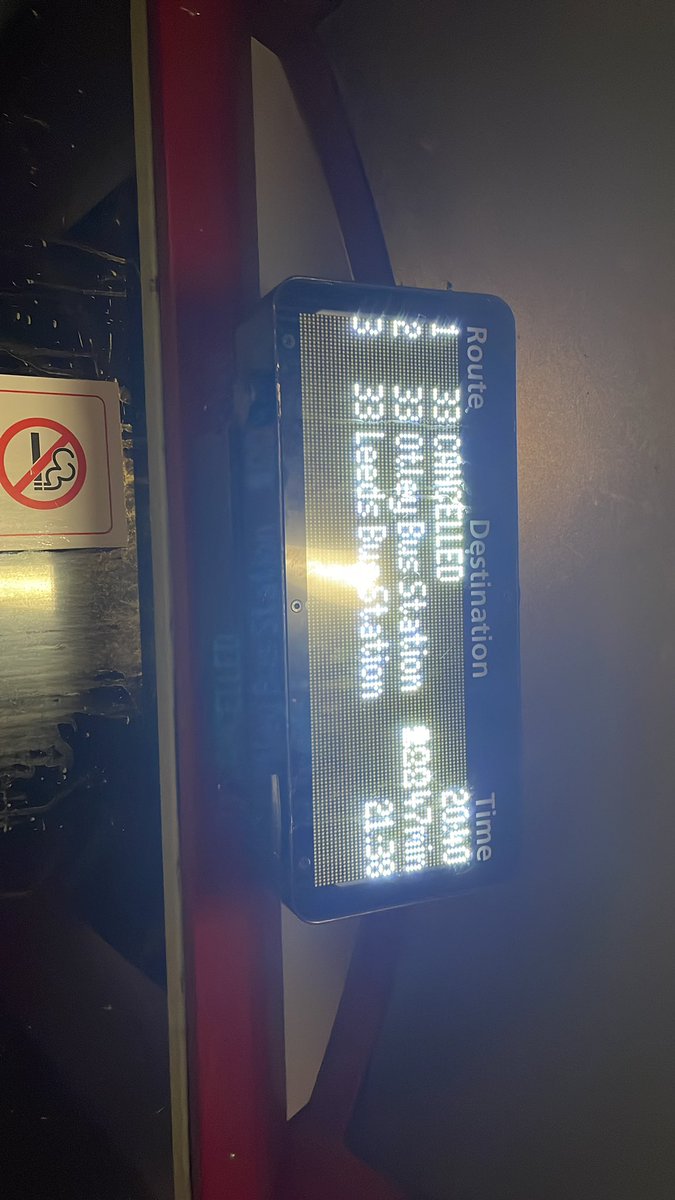 experiencedmed's tweet photo. @FirstWestYorks the cancelling of busses is becoming a regular occurrence! 
The 20:40 33 Otley to Leeds was cancelled, however it was tracking and I was waiting at the bus stop. 

I'm now going to be over an hour late for work , so thanks for that 😤🤬😡 https://t.co/8I9EOkUWZU