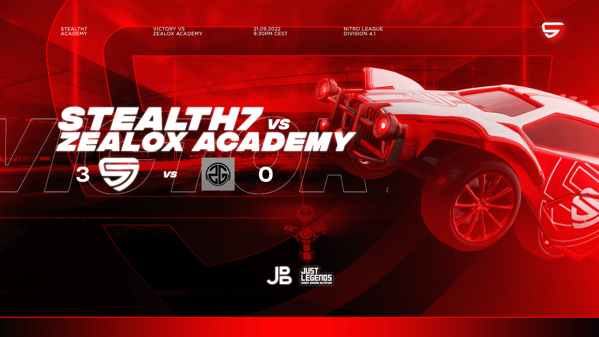 <a href="/ZealoxGaming/">Zealox Gaming</a> <a href="/aes_danielz/">Daniel</a> @QwazRL <a href="/Anteez2/">Anteez</a> <a href="/SyreaxZ/">SyreaxZ</a> @justlegendsde <a href="/jerseyboyseu/">JerseyBoys.eu</a> <a href="/NitroLeagueRL/">Nitro League Legacy</a> #Victory

Stealth7 Academy (3) vs (0) <a href="/ZealoxGaming/">Zealox Gaming</a> Academy

#S7ZG #S7 #S7fam #RocketLeague