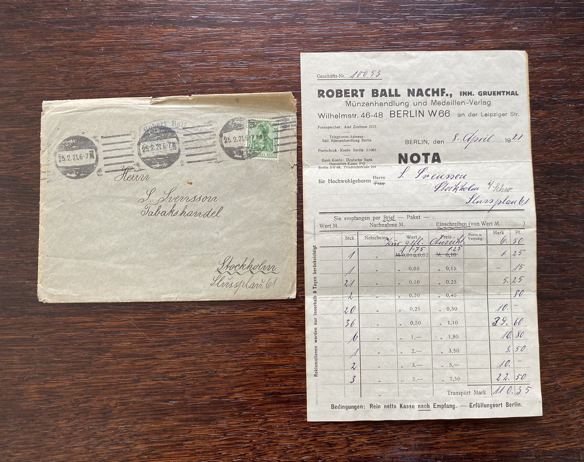 Ett kvitto till Sven Svensson, Sveriges största myntsamlare.