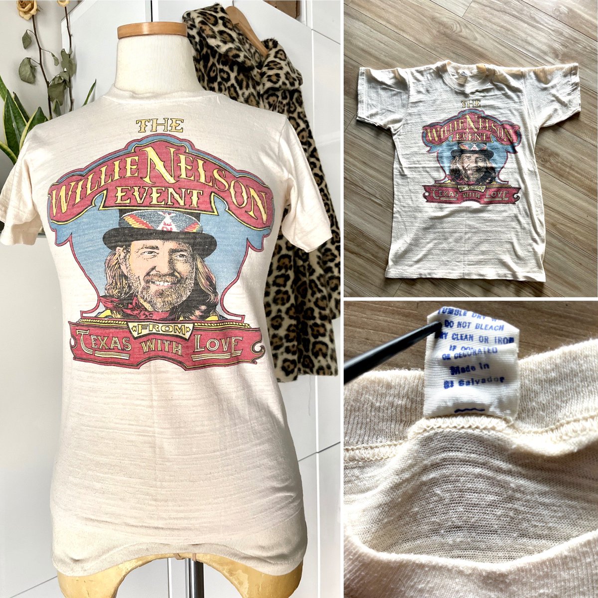IAmAHighwayStar's tweet photo. Vintage tshirt drop today, including this original 80s Willie Nelson “With Love From Texas” tour tee. Visit the Etsy shop at:

https://t.co/PfXzoYhmEs

Retweet for 15% off and free US shipping on any purchase. ❤️

#willienelson #texas #love #vintage #fashionblogger #etsygifts https://t.co/7uWhfGy2Jh