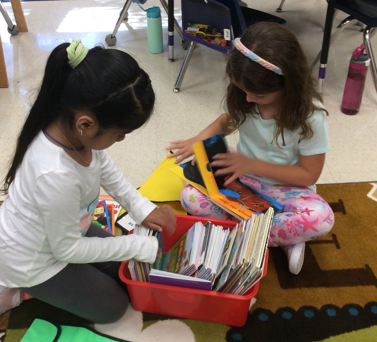 tchanatski's tweet photo. It’s book shopping day!📚❤️👩🏻‍🏫What topics are you interested in?@Hubbard_School @LanguageArtsRSD #bookbaggies #8greatbooks #pickingbooks #previewing #readingmakesyoufeelgood https://t.co/qQ3ugoGTYJ